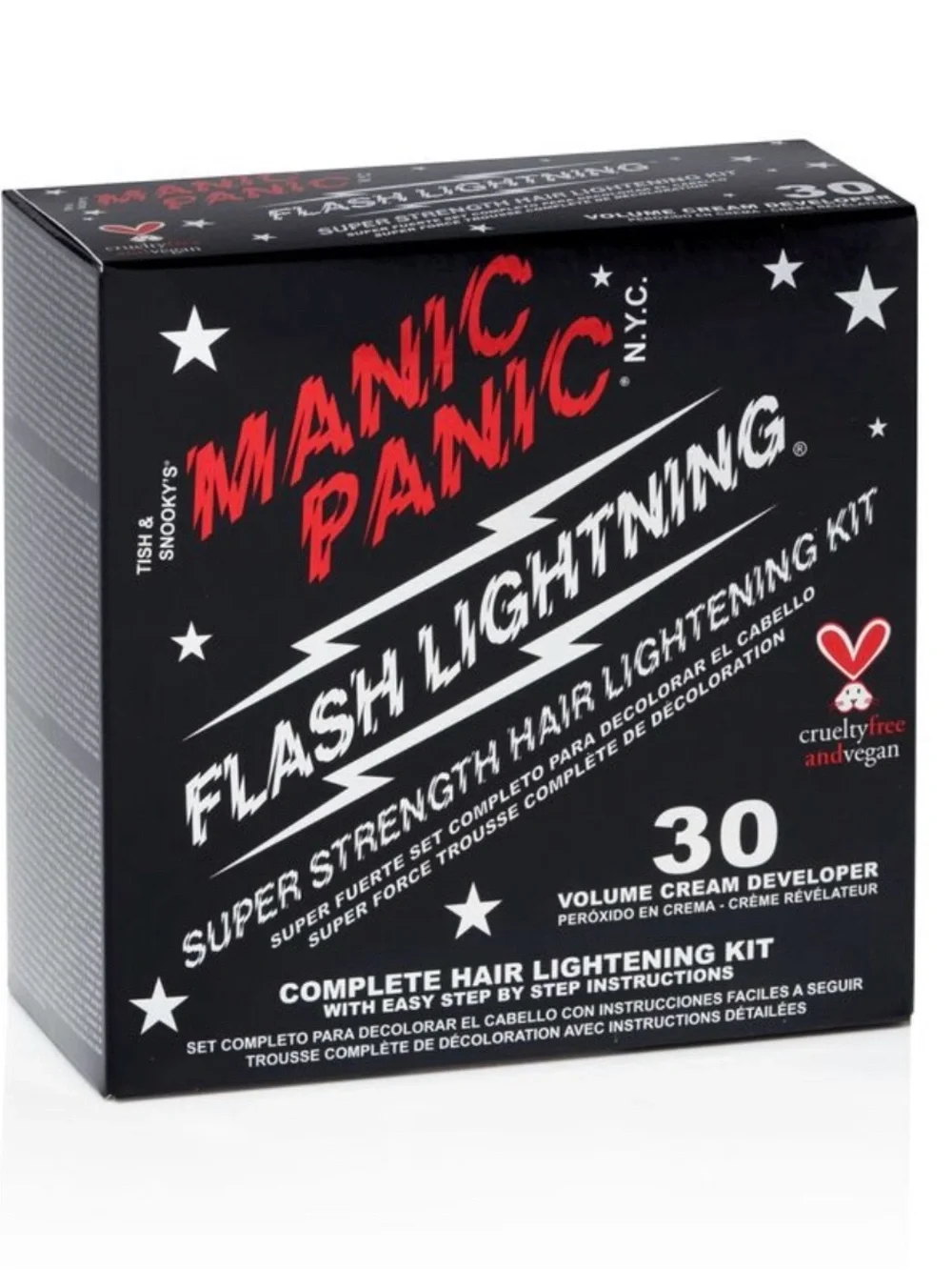 2 MANIC PANIC Flash Lightning Super Strength Bleach Kit - NIB